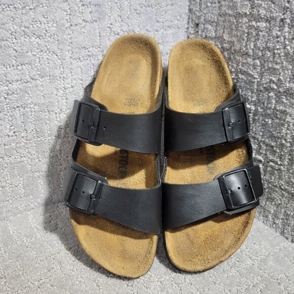 Birkenstock Shoes - Birkenstock Arizona Unisex Size EU 39 US L8 M6 Black Birko-Flor Slide Sandals.